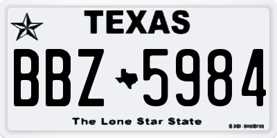 TX license plate BBZ5984
