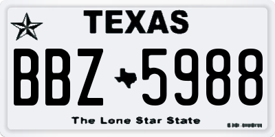 TX license plate BBZ5988