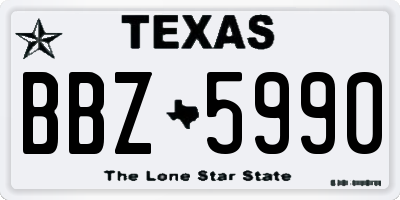 TX license plate BBZ5990