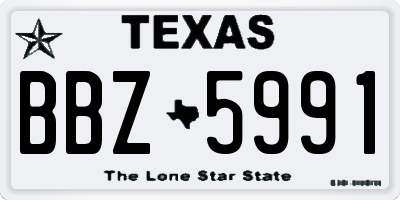 TX license plate BBZ5991