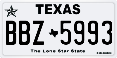 TX license plate BBZ5993