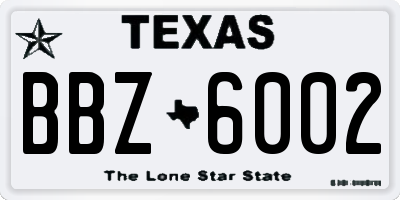 TX license plate BBZ6002