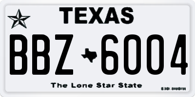 TX license plate BBZ6004