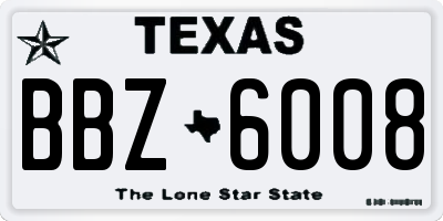 TX license plate BBZ6008