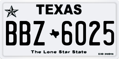 TX license plate BBZ6025