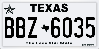 TX license plate BBZ6035