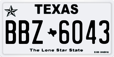 TX license plate BBZ6043