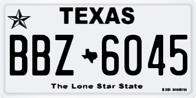 TX license plate BBZ6045