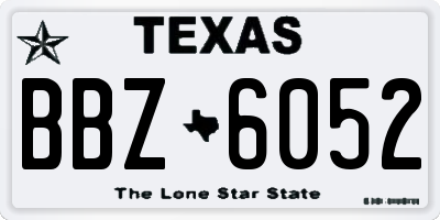 TX license plate BBZ6052