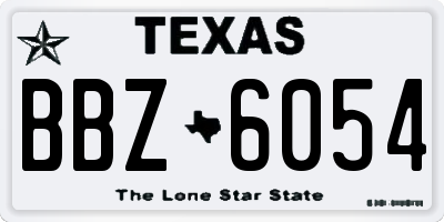 TX license plate BBZ6054