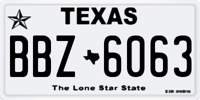 TX license plate BBZ6063