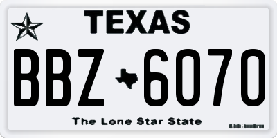 TX license plate BBZ6070