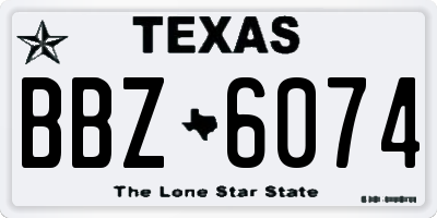TX license plate BBZ6074