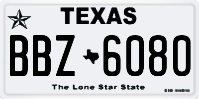 TX license plate BBZ6080