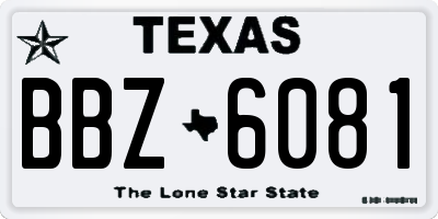 TX license plate BBZ6081