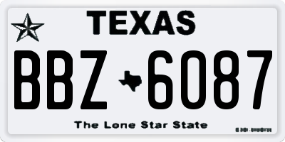 TX license plate BBZ6087