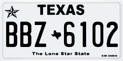 TX license plate BBZ6102