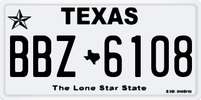 TX license plate BBZ6108