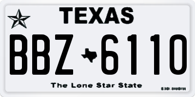 TX license plate BBZ6110
