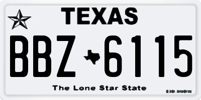 TX license plate BBZ6115