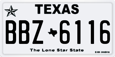 TX license plate BBZ6116