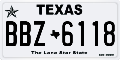 TX license plate BBZ6118