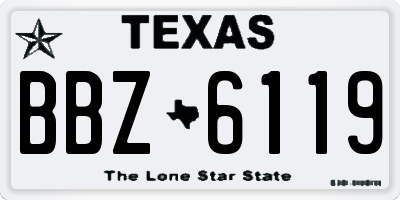 TX license plate BBZ6119