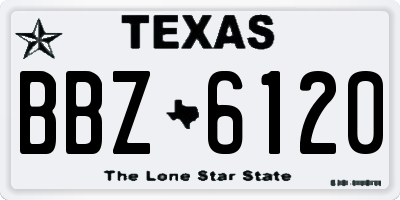 TX license plate BBZ6120