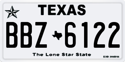 TX license plate BBZ6122
