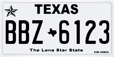 TX license plate BBZ6123