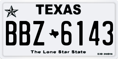 TX license plate BBZ6143