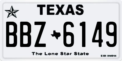 TX license plate BBZ6149