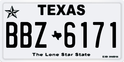 TX license plate BBZ6171