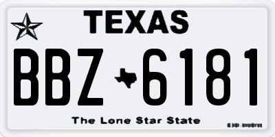 TX license plate BBZ6181