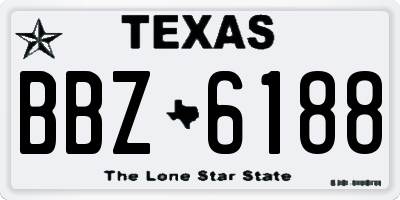 TX license plate BBZ6188
