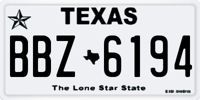 TX license plate BBZ6194