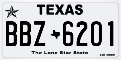 TX license plate BBZ6201