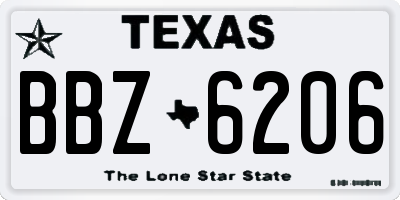 TX license plate BBZ6206