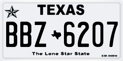 TX license plate BBZ6207