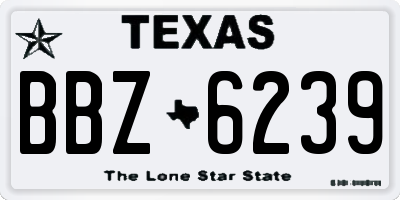 TX license plate BBZ6239