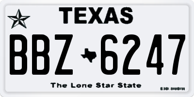 TX license plate BBZ6247