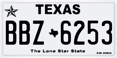 TX license plate BBZ6253