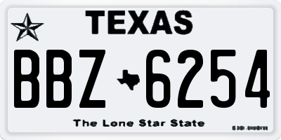 TX license plate BBZ6254