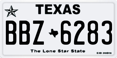 TX license plate BBZ6283