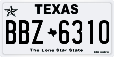 TX license plate BBZ6310