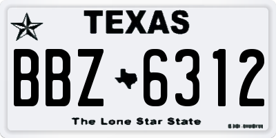 TX license plate BBZ6312