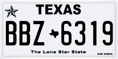 TX license plate BBZ6319