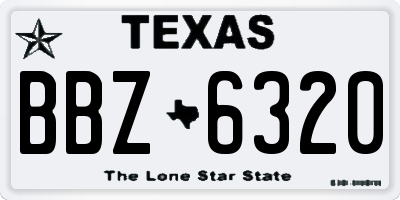 TX license plate BBZ6320