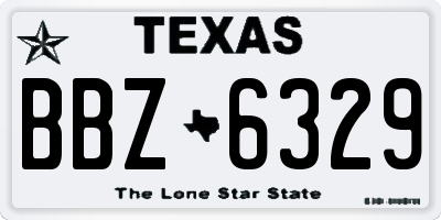 TX license plate BBZ6329