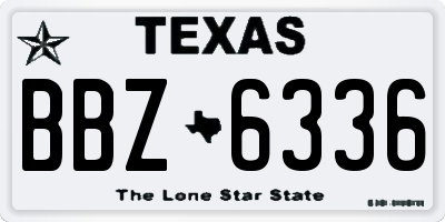 TX license plate BBZ6336